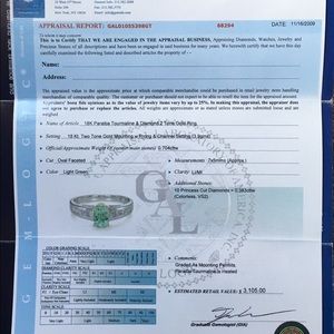 18K PARAIBA TOURMALINE & DIAMOND 2 TONE GO…